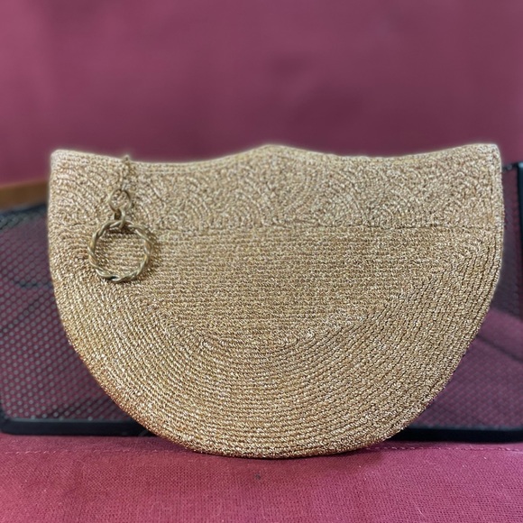 Handbags - REDUCED for Quick Sale! Gold bead clutch